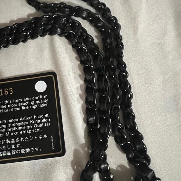 Chanel black on black wallet on a chain bag - Picture 13 of 15